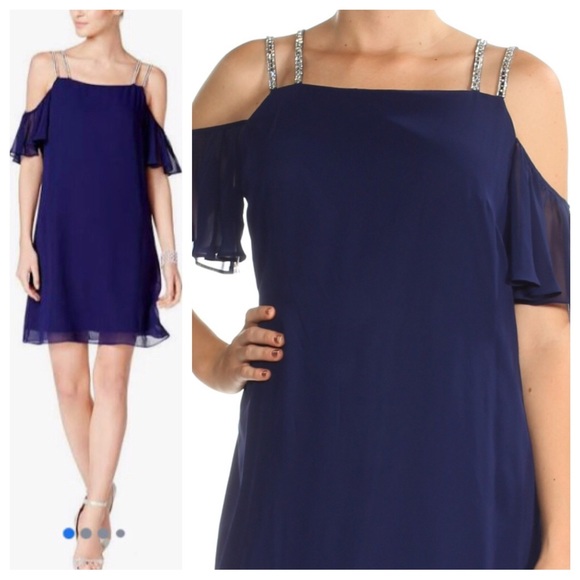 NWT MSK Embellished Cold Shoulder Dress, 12 - Picture 2 of 13